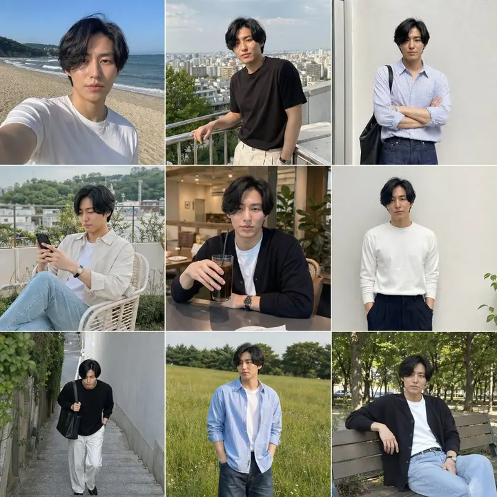 9-Photo Men's Fashion Collage Nano Banana 2.1 example