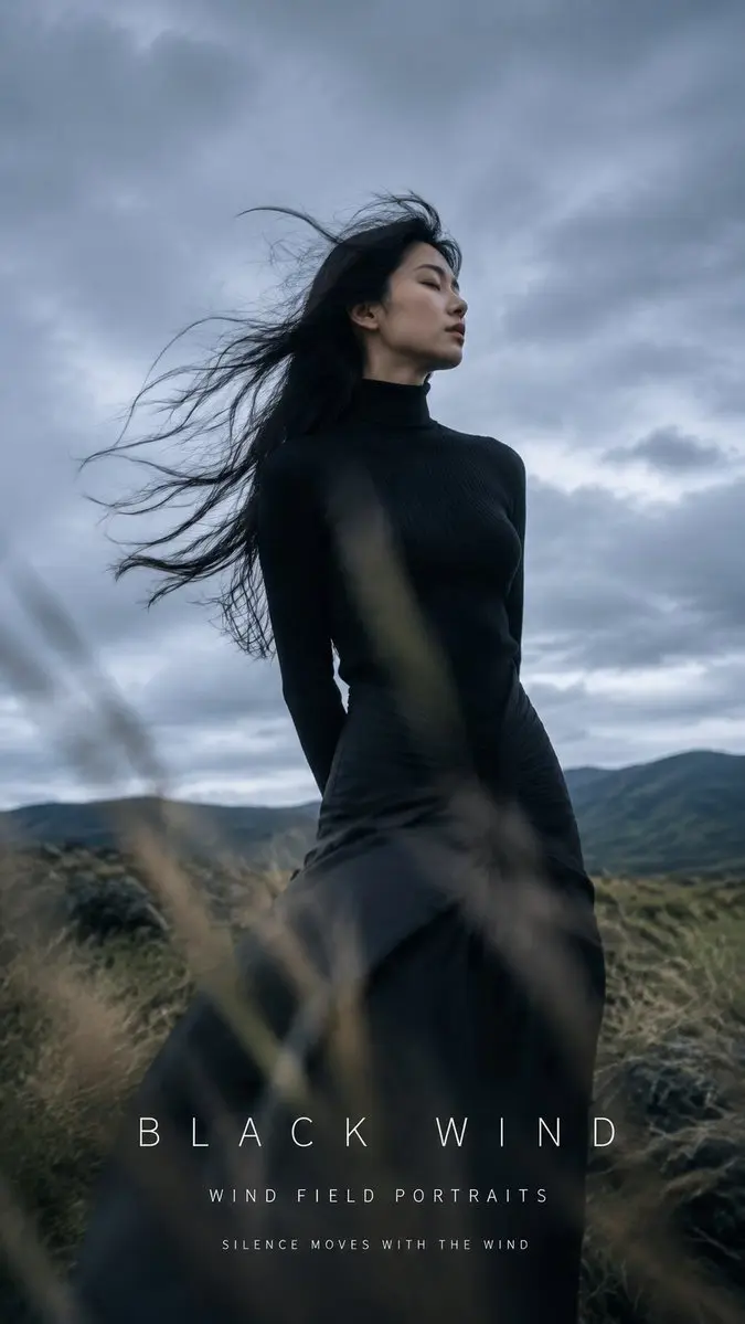 Black Wind Fashion Portrait Nano Banana 2.1 example