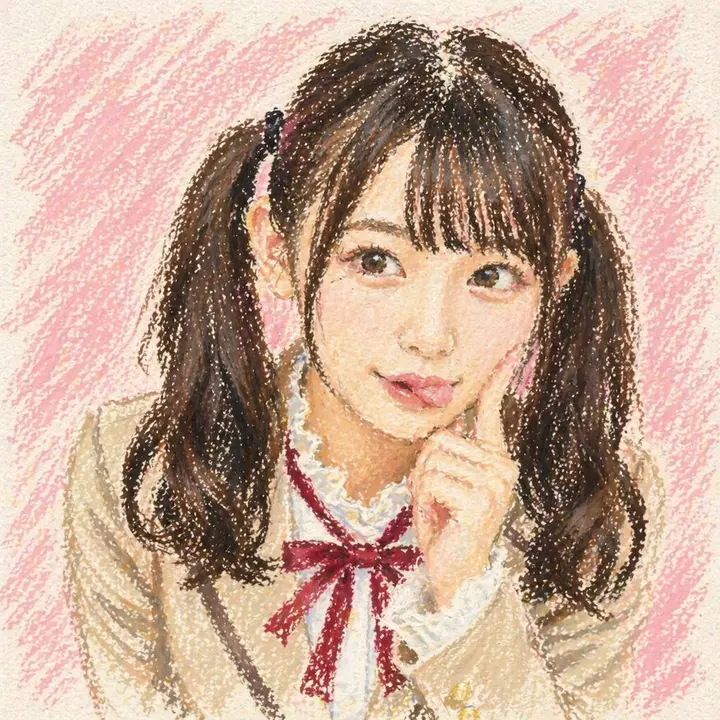Cute Oil Pastel Schoolgirl Portrait Nano Banana 2.1 example