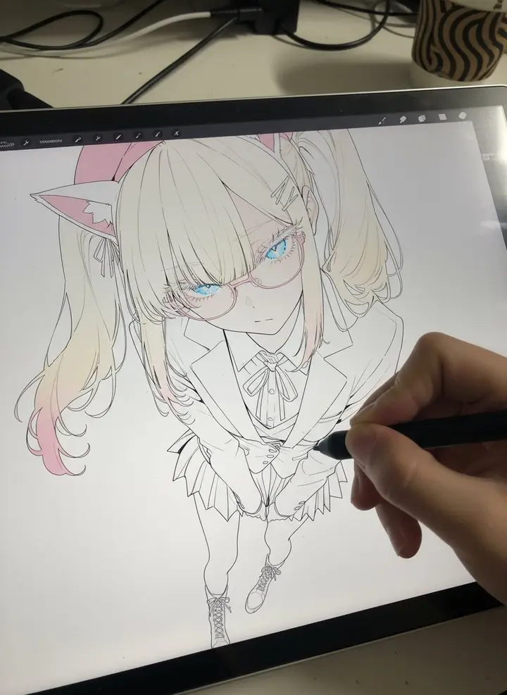Drawing on a Pen Display Nano Banana 2.1 example