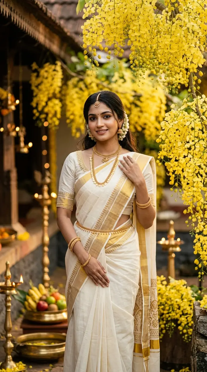 Kerala Vishu Festival Portrait Nano Banana 2.1 example