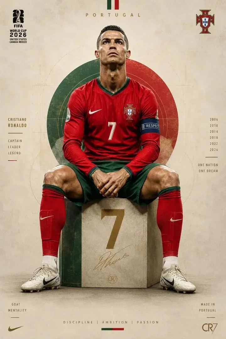 Legendary Portuguese Footballer Portrait example