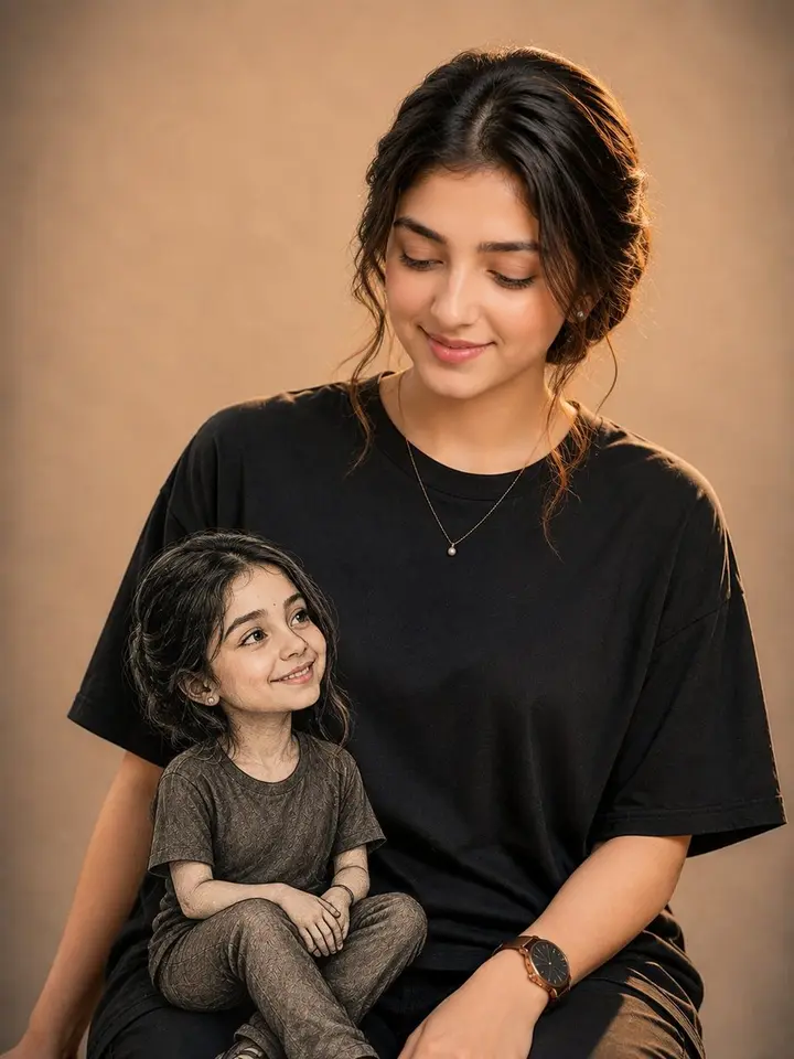 Tender Mini-Me Studio Portrait Nano Banana 2.1 example