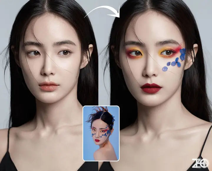 Virtual Makeup Try-On Nano Banana 2.1 example