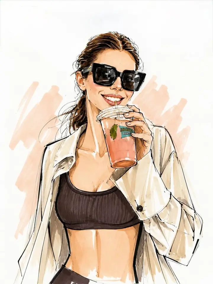 Vogue Style Fashion Illustration Nano Banana 2.1 example